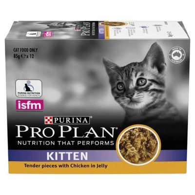 Pro Plan Cat Wet Pouches Kitten Chicken 12x85g - Woonona Petfood & Produce
