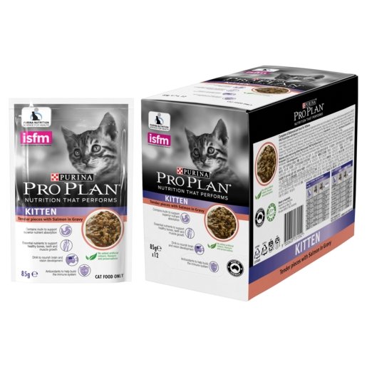 Pro Plan Cat Wet Pouches Kitten Salmon 12x85g – Woonona Petfood & Produce