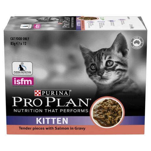 Pro Plan Cat Wet Pouches Kitten Salmon 12x85g - Woonona Petfood & Produce