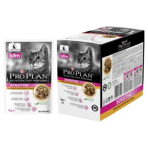 Pro Plan Cat Wet Pouches Sensitive Chicken 12x85g – Woonona Petfood ...