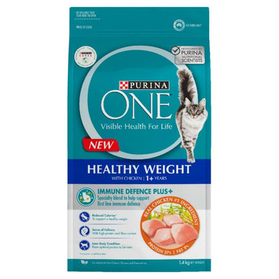 Purina ONE Dry Cat Food Healthy Weight Chicken 1.4kg - Woonona Petfood & Produce