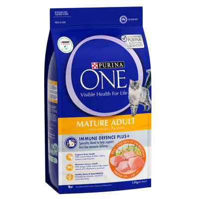 Purina ONE Dry Cat Food Mature 7+ Chicken 1.4kgs - Woonona Petfood & Produce