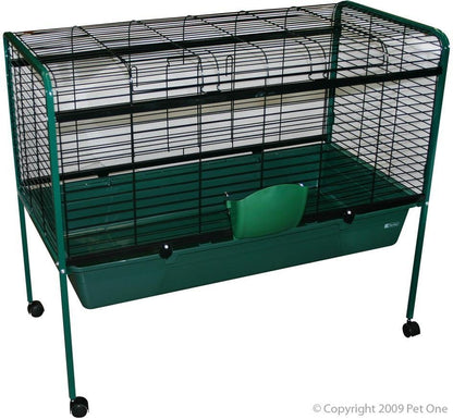 Rabbit Hutch on Wheels 105cm x 53cm x 90cm Pet One - Woonona Petfood & Produce