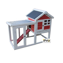 Rabbit Hutch with Loft Tin Roof 125cm 63cm x 96cm IPETZ - Woonona Petfood & Produce