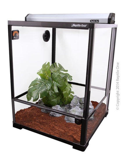 Reptile One Glass Hinged Door Terrarium RTF-450HT 45x45x60cm H - Woonona Petfood & Produce