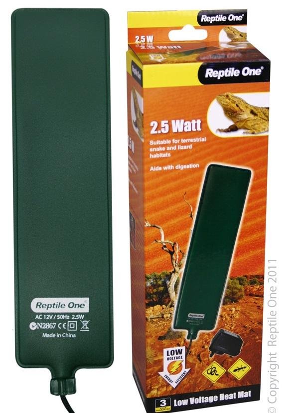 Reptile One Heat Mat PVC 2.5W 6 X 24cm - Woonona Petfood & Produce