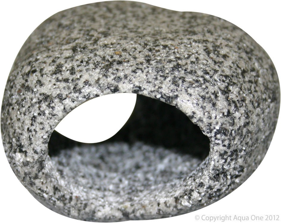 Reptile One Ornament Cave Round Granite - Woonona Petfood & Produce