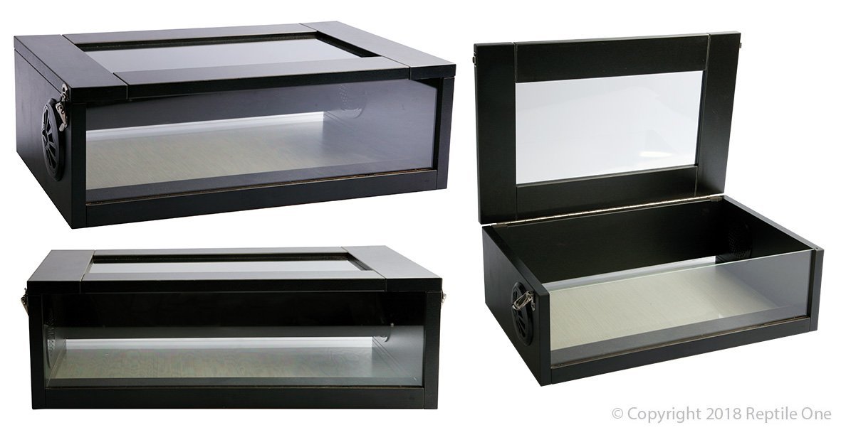 Reptile One Vivarium 45cm x 29cm x 15cm 3mm Glass Matt Black - Woonona Petfood & Produce