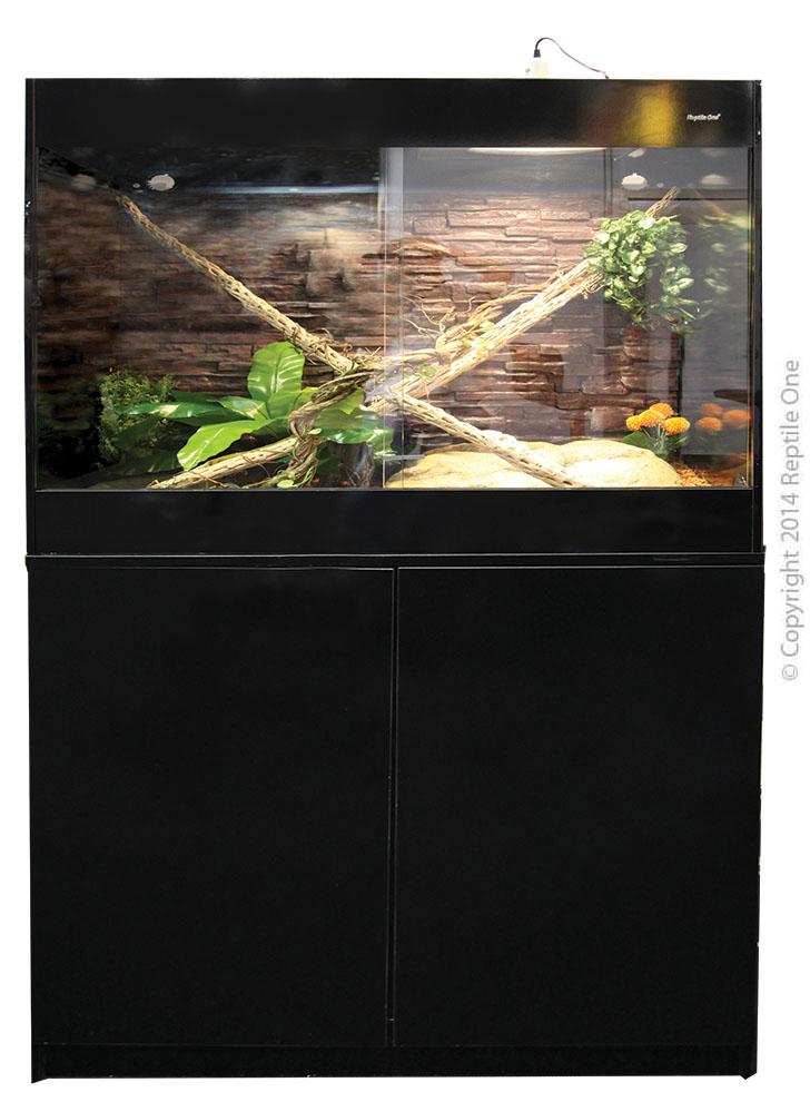 Reptile One Vivarium S2M 900 Black 90x45x45cm - Woonona Petfood & Produce