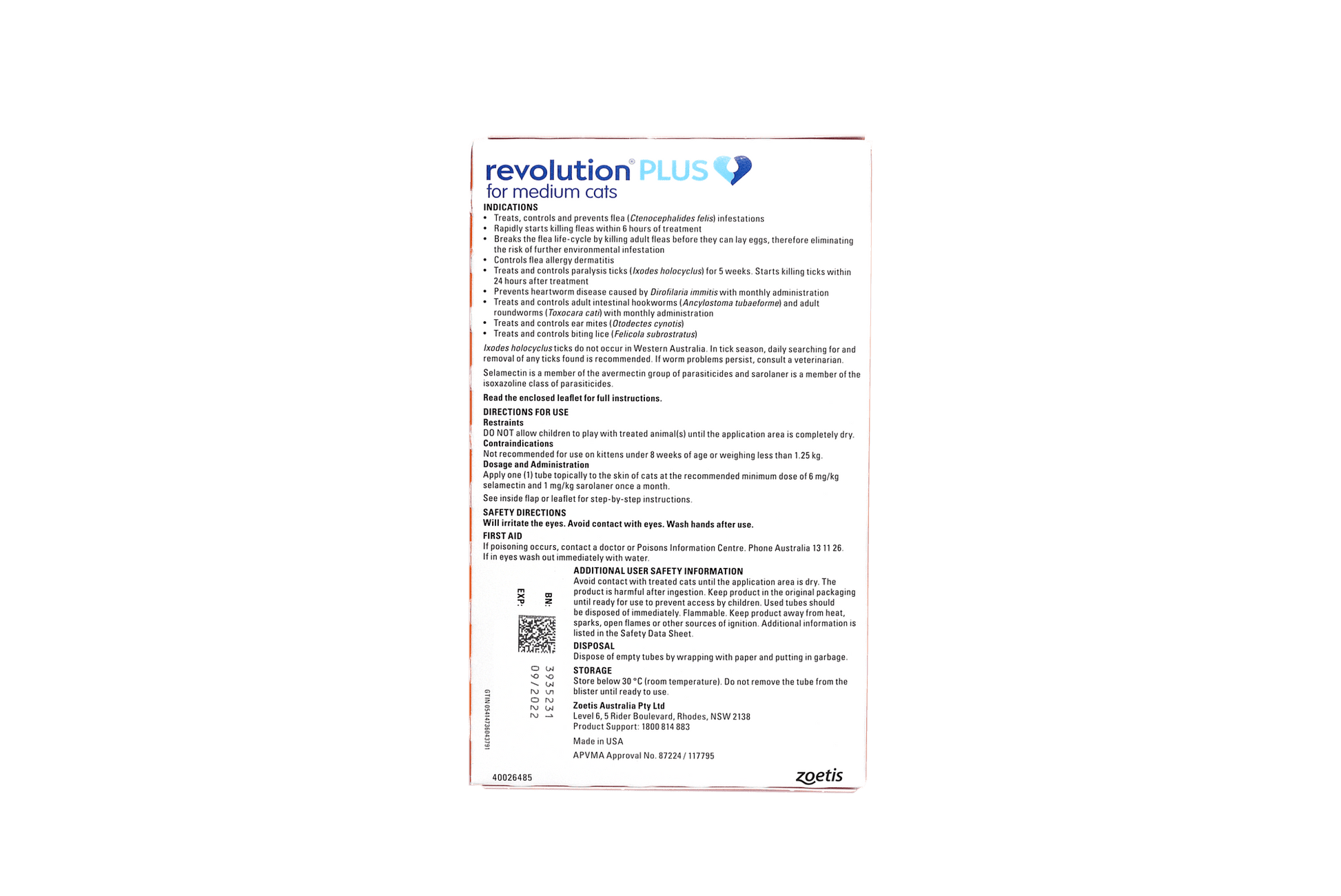Revolution Plus For Cats 2.6-5kg 3 Pack - Woonona Petfood & Produce