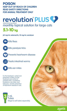 Revolution Plus For Cats 5-10kg 3 Pack - Woonona Petfood & Produce