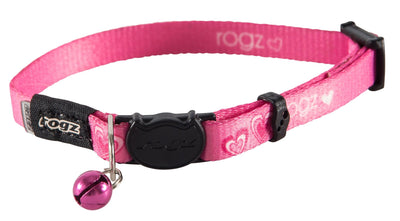 Rogz Kiddycat Safelock Collar Pink Hearts - Woonona Petfood & Produce