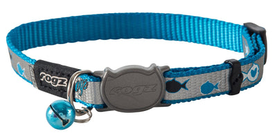Rogz Reflectocat Safeloc Collar Blue 8mm - Woonona Petfood & Produce