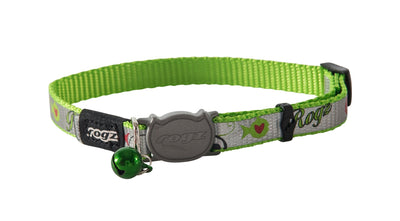 Rogz Reflectocat Safeloc Collar Lime 8mm - Woonona Petfood & Produce