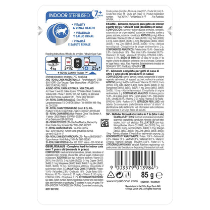 Royal Canin Cat Wet Food Pouch Indoor 7+ Gravy 85g - Woonona Petfood & Produce