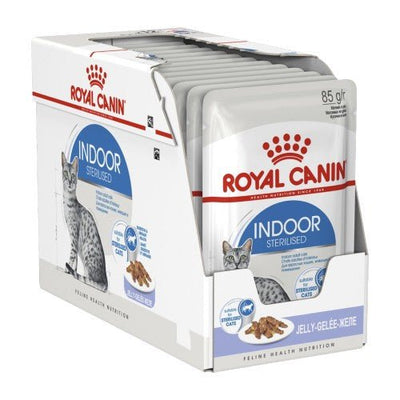 Royal Canin Cat Wet Food Pouches Indoor Sterilised Jelly 12x85g - Woonona Petfood & Produce