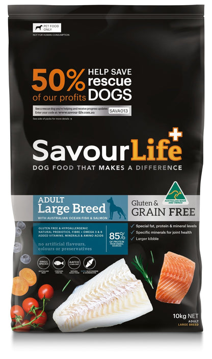 SavourLife Grain Free Adult Large Breed Fish 10kg - Woonona Petfood & Produce