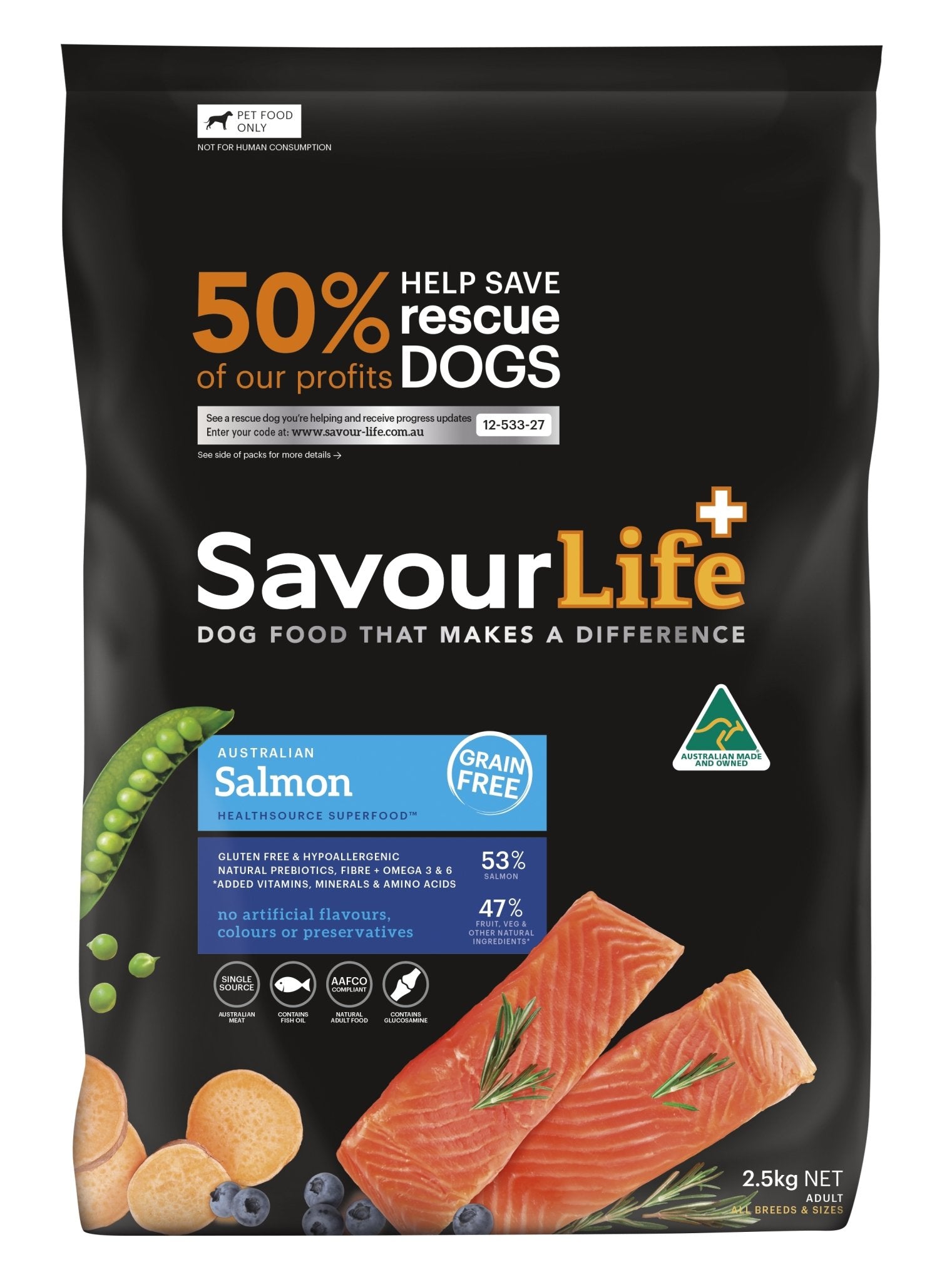SavourLife Grain Free Adult Salmon 2.5kg - Woonona Petfood & Produce