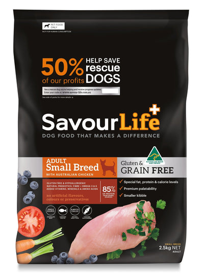 SavourLife Grain Free Adult Small Breed Chicken 2.5kg - Woonona Petfood & Produce