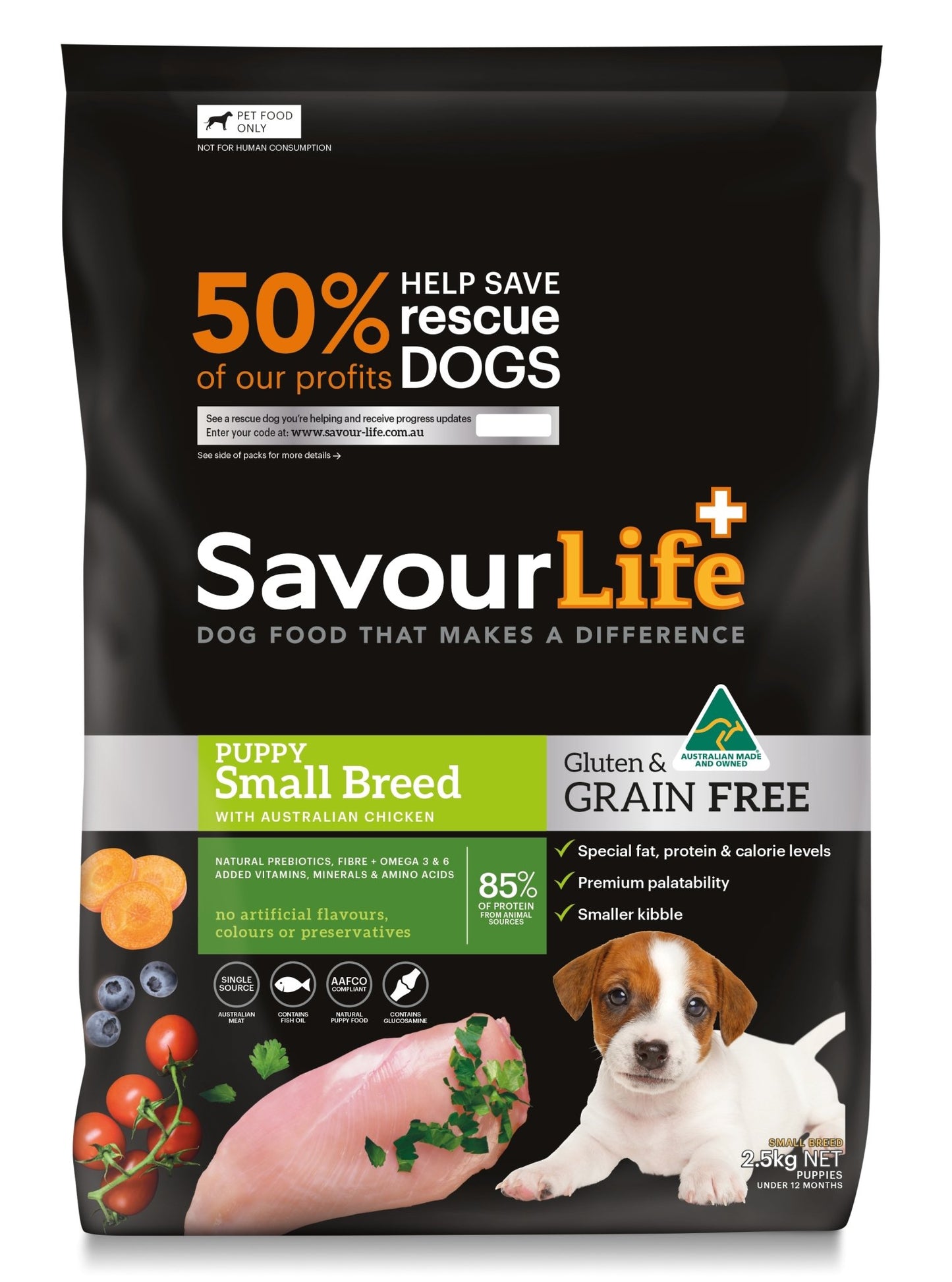 SavourLife Grain Free Puppy Small Breed Chicken 2.5kg - Woonona Petfood & Produce