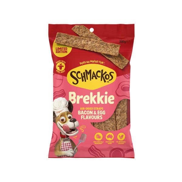 Schmackos Strapz 200g Bacon and Eggs - Woonona Petfood & Produce