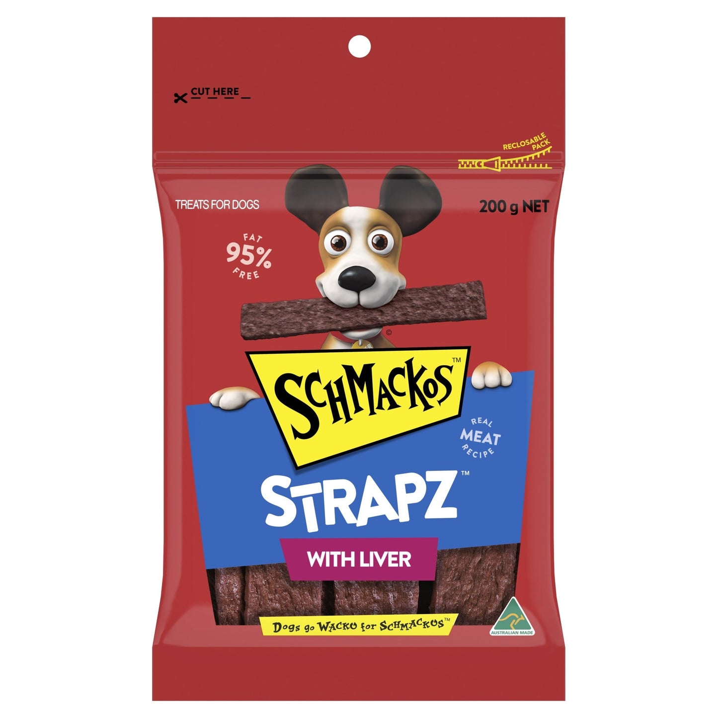 Schmackos Strapz 200g Liver - Woonona Petfood & Produce