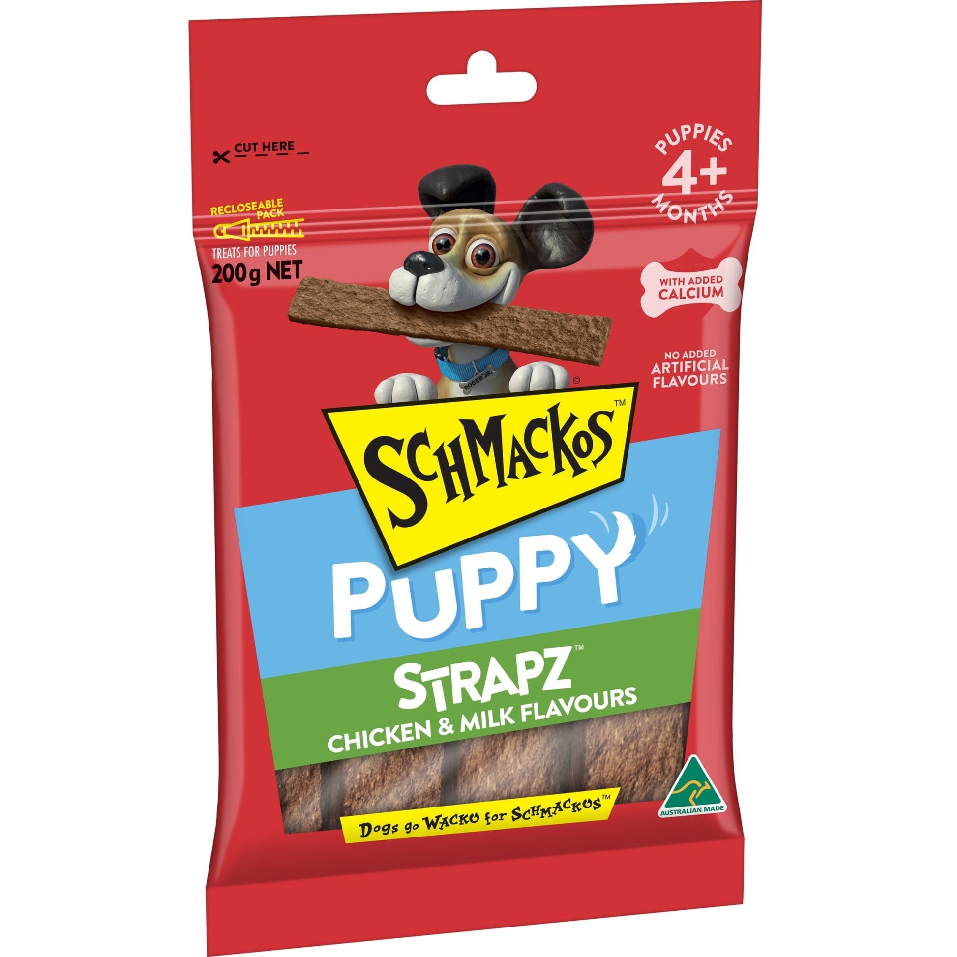 Schmackos Strapz 200g Puppy Chicken in Milk - Woonona Petfood & Produce