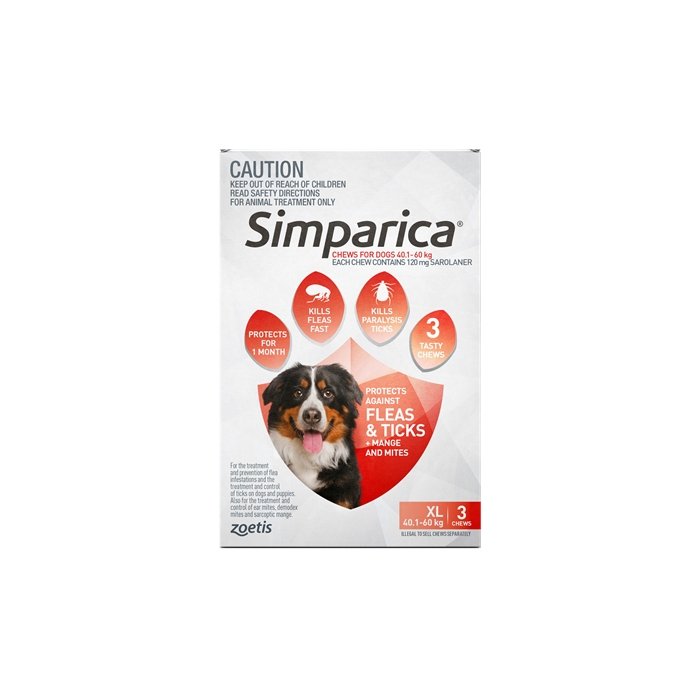 Simparica 40-60kg 3 Chews - Woonona Petfood & Produce