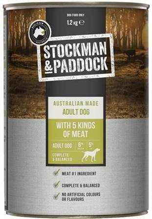 Stockmans Paddock Wet Dog Food 5 Kinds Loaf 6x1.2kg - Woonona Petfood & Produce