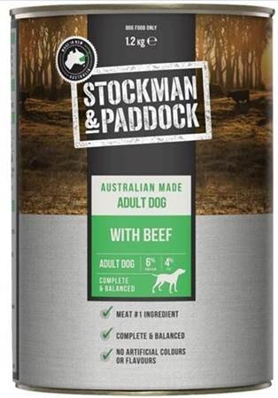 Stockmans Paddock Wet Dog Food Beef Loaf 6x1.2kg - Woonona Petfood & Produce