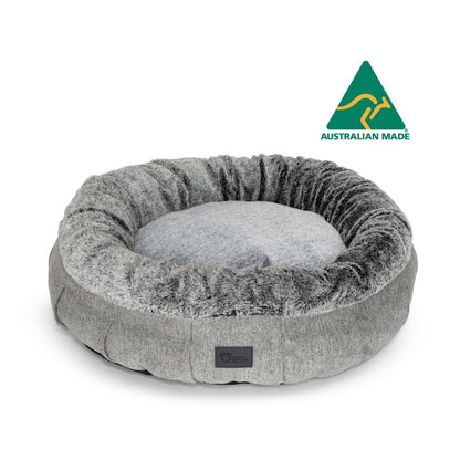 Superior Pet Bed Harley Harlow Grey and Artic Faux Fur - Woonona Petfood & Produce