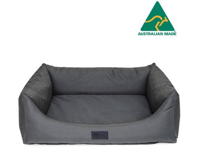 Superior Pet Bed High Side Hideout Ortho Dog Bed Jungle Grey - Woonona Petfood & Produce