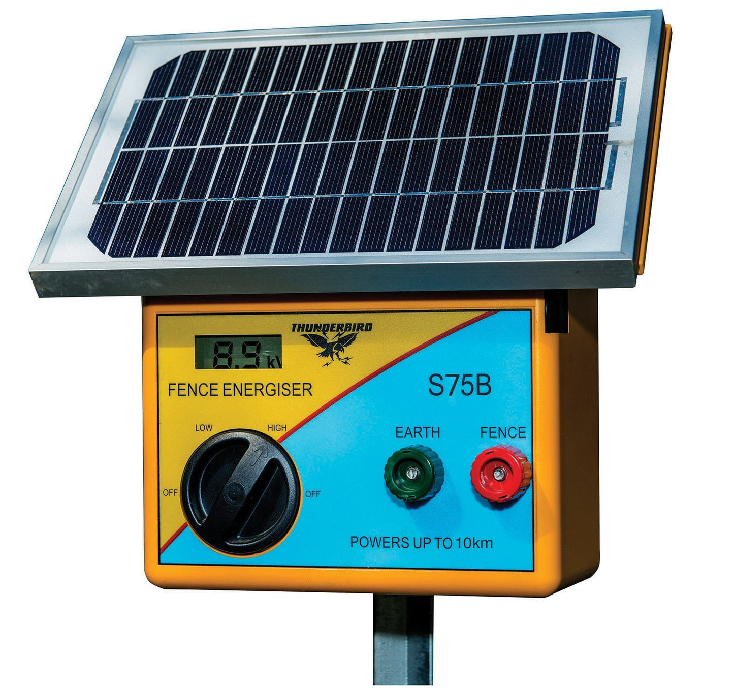 Thunderbird Solar Energiser 10km With Battery S75B - Woonona Petfood & Produce