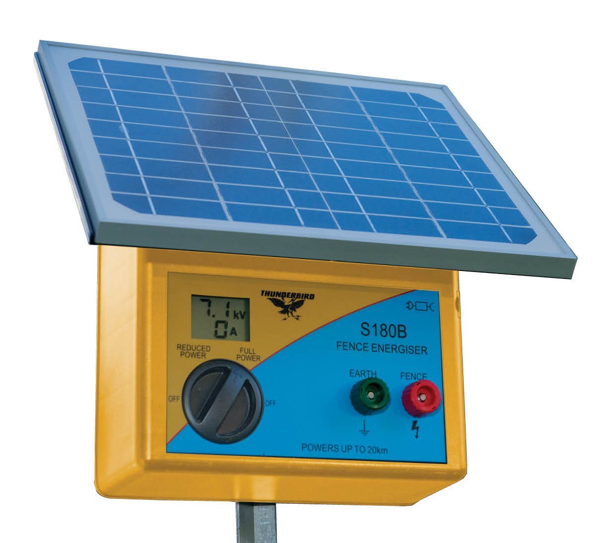 Thunderbird Solar Energiser 20km With Battery Thunderbird S180B - Woonona Petfood & Produce