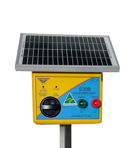 Thunderbird Solar Energiser 3km with Battery and Charger - Woonona Petfood & Produce