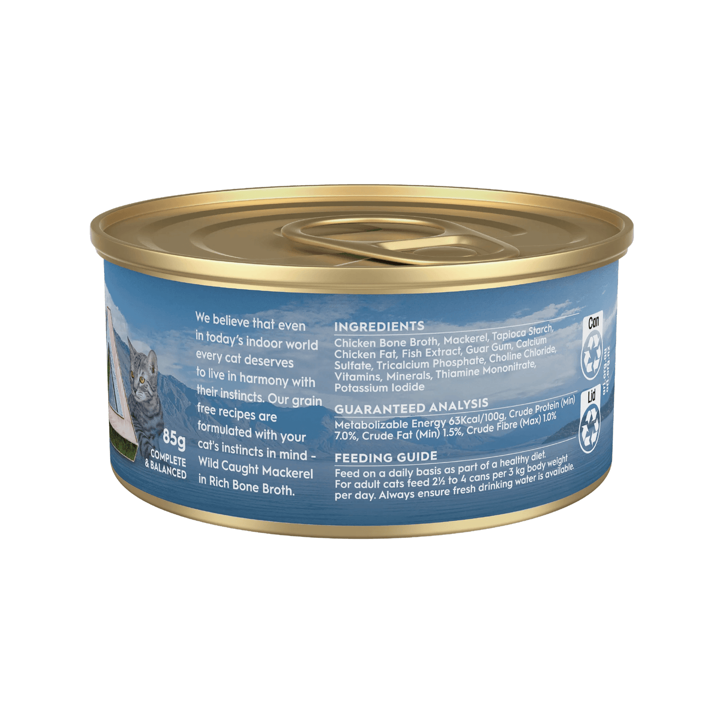 Trilogy Wet Adult Cat Food Mackarel in Bone Broth 85g - Woonona Petfood & Produce