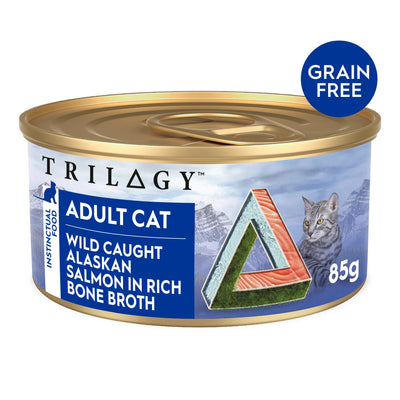 Trilogy Wet Adult Cat Food Salmon in Bone Broth 24x85g - Woonona Petfood & Produce