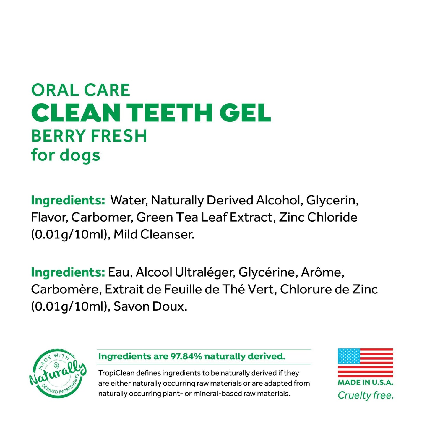 Tropiclean Fresh Breath Clean Teeth Berry 59ml - Woonona Petfood & Produce