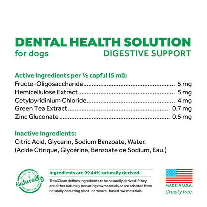 Tropiclean Fresh Breath Dental Health Solution + Digestive Support 473ml - Woonona Petfood & Produce