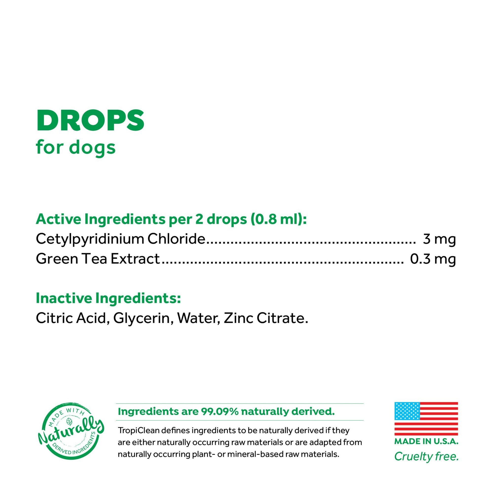 Tropiclean Fresh Breath Drops For Dogs 52ml - Woonona Petfood & Produce