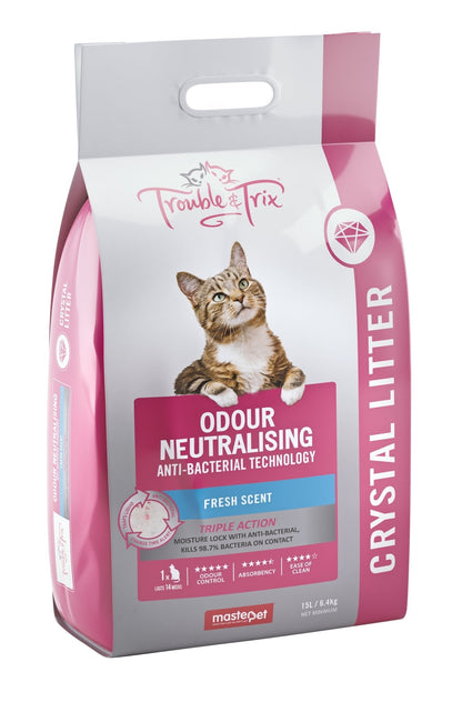 Trouble & Trix Anti Bacteria Litter Crystals 15 Litre - Woonona Petfood & Produce