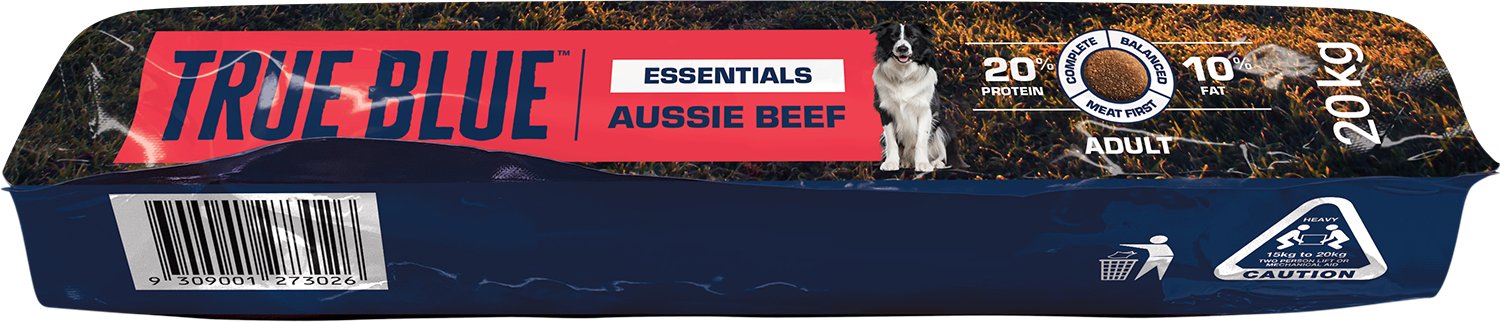 True Blue Essentials Dry Dog Food Beef 20kg - Woonona Petfood & Produce