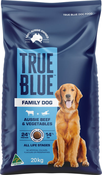 True Blue Family Dry Dog Food Beef & Vegetables 20kg - Woonona Petfood & Produce