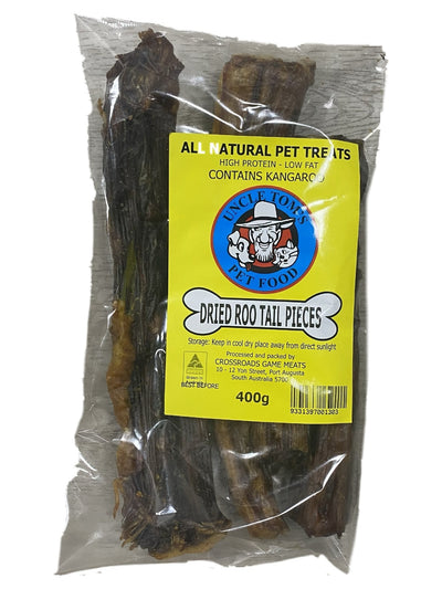 Uncle Toms Dried Roo Tail Pieces - Woonona Petfood & Produce