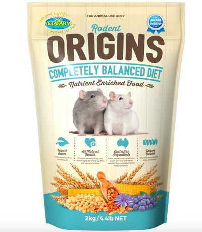 Vetafarm Rodent Rat & Mouse Origins Food 2kg - Woonona Petfood & Produce