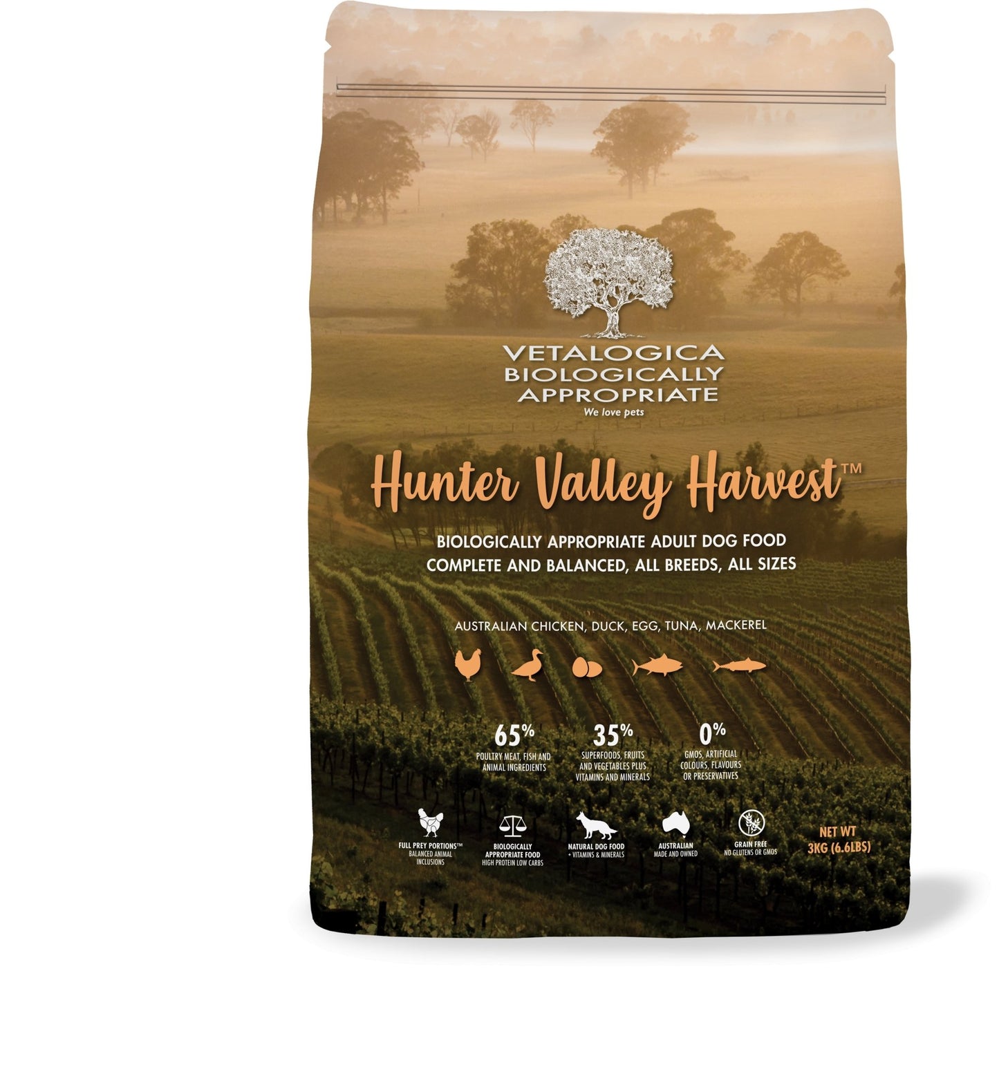 Vetalogica Biologically Approved Hunter Valley Harvest Adult Dog Food 3kg - Woonona Petfood & Produce