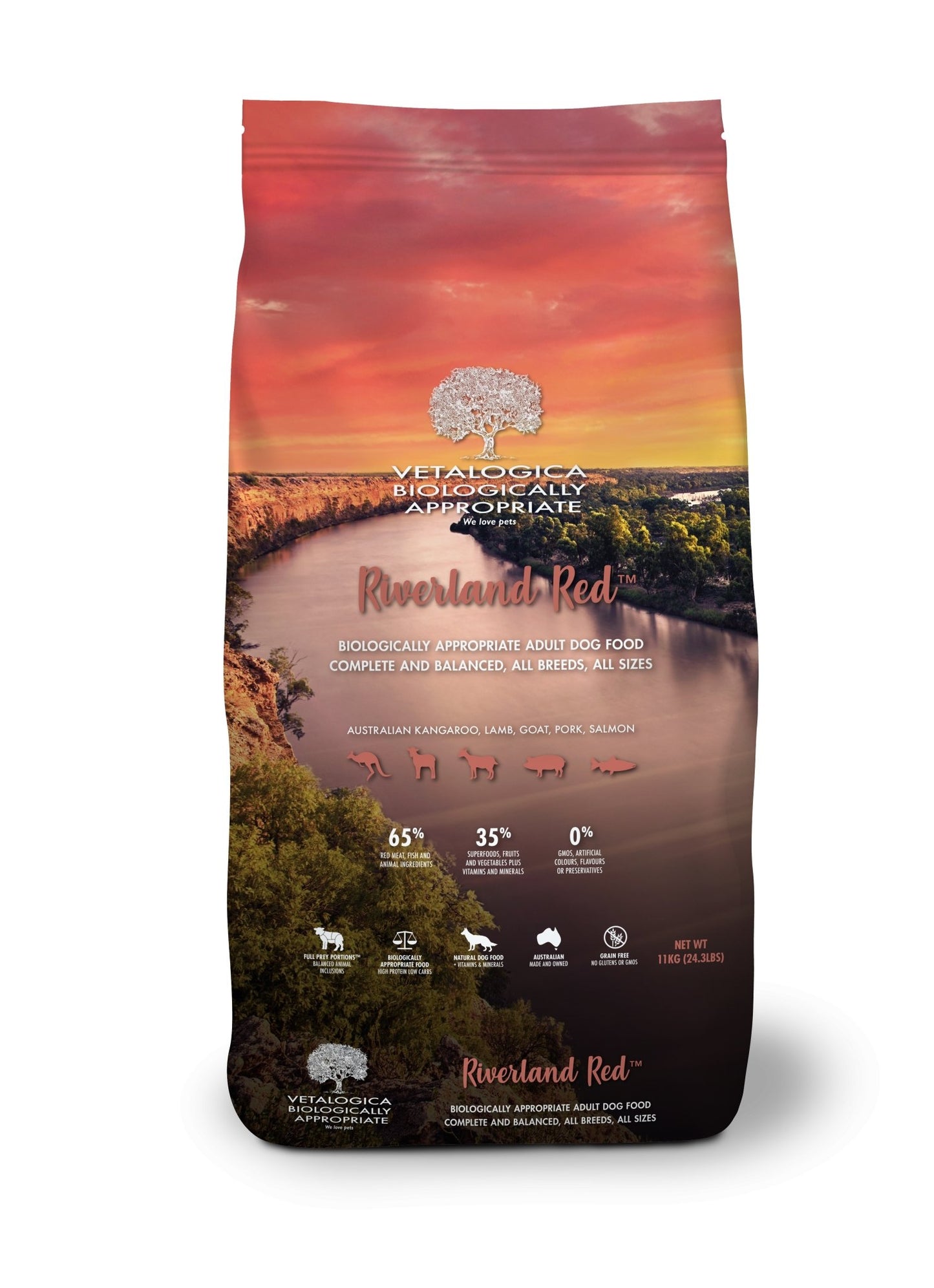 Vetalogica Biologically Approved Riverland Red Adult Dog Food 11kg - Woonona Petfood & Produce
