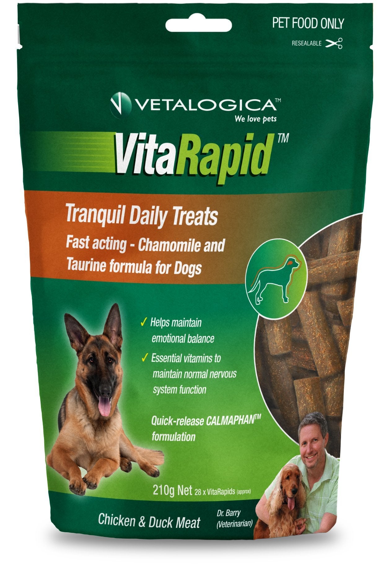 Vetalogica VitaRapid Tranquil Treats 210g - Woonona Petfood & Produce
