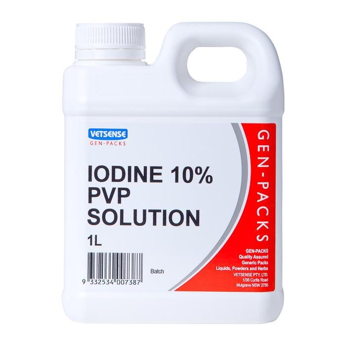 Vetsense Gen Packs Iodine Pvp Solution 10% - Woonona Petfood & Produce