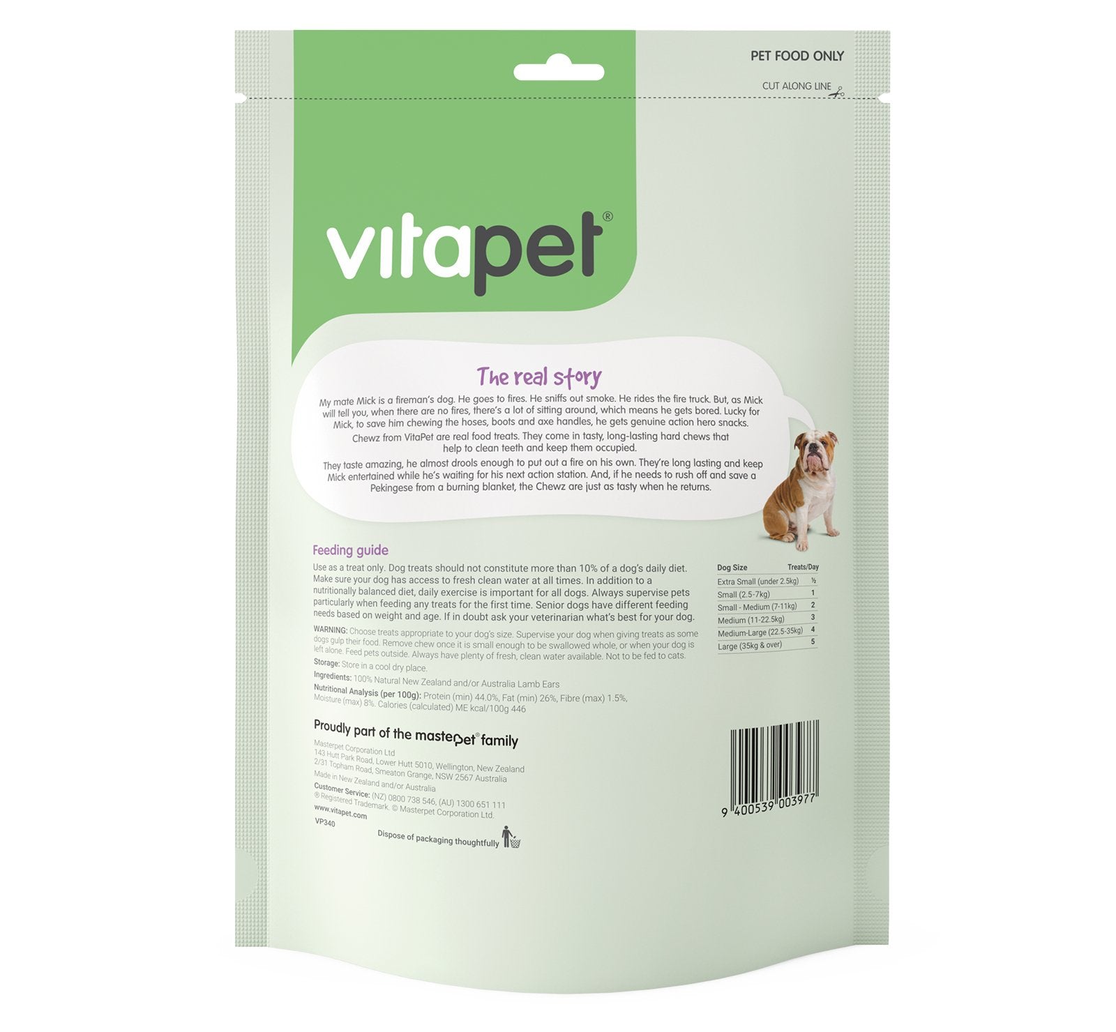 Vitapet Lamb Ears Chewz 200g - Woonona Petfood & Produce